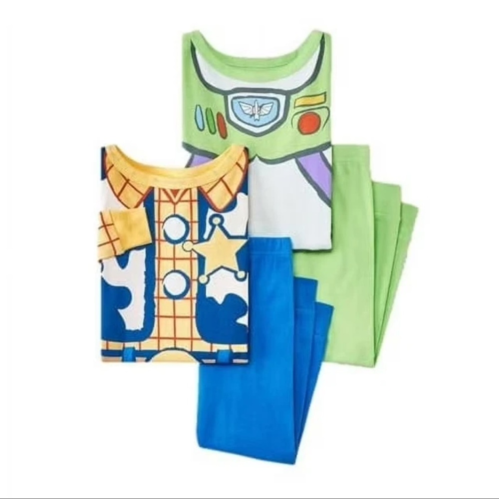 2/$18 💥🆕 2 Sets | Disney Toy Story LS Pajama | Woody & Buzz | Size 4T | 5415